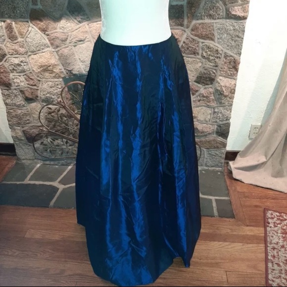 Brown Metallic High Rise Flared Maxi Skirt by Jessica McClintock